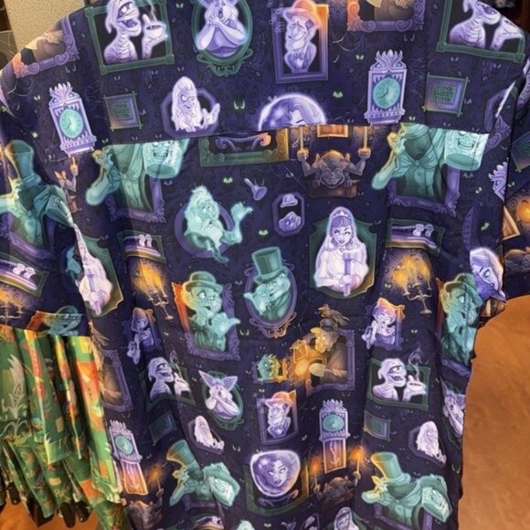 2025 Disney Parks RSVLTS Haunted Mansion Shirt Navy Button Up Ghosts - Picture 2 of 2